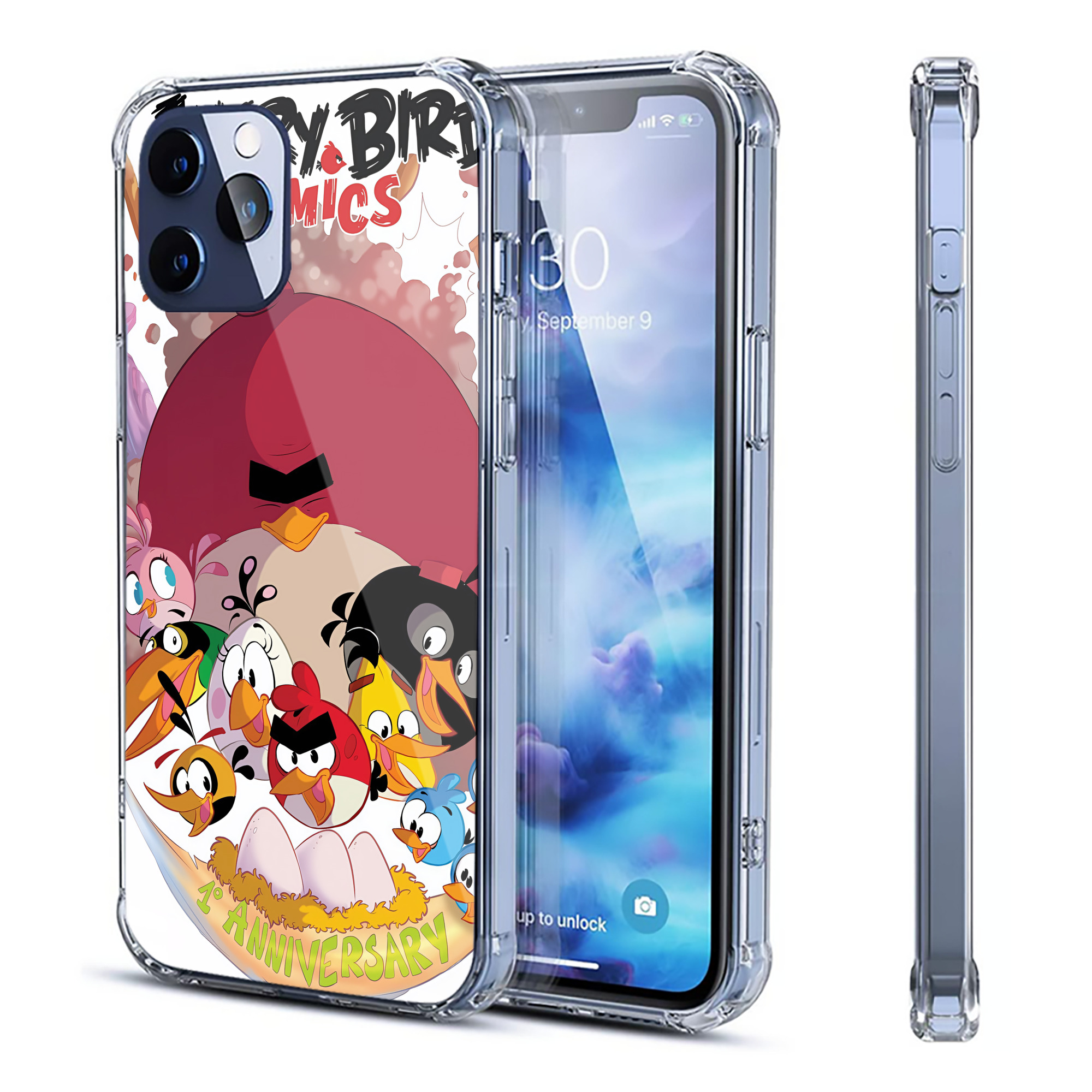 （画像用） Angry Birds アングリーバード 【iPhone 12シリーズ対応】透明スマホケース（クリアソフトケース）